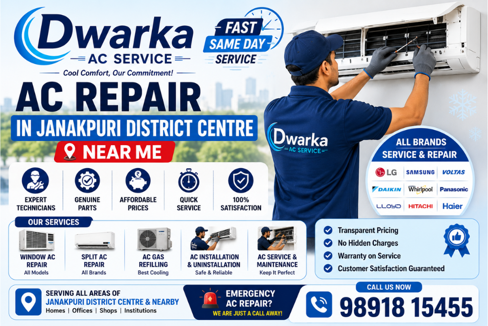 AC Repair in Janakpuri District Centre Near Me – Trusted AC Repair & Maintenance Services