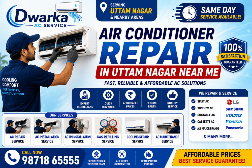 Air Conditioner Repair in Uttam Nagar Near Me – Professional AC Repair & Installation Services